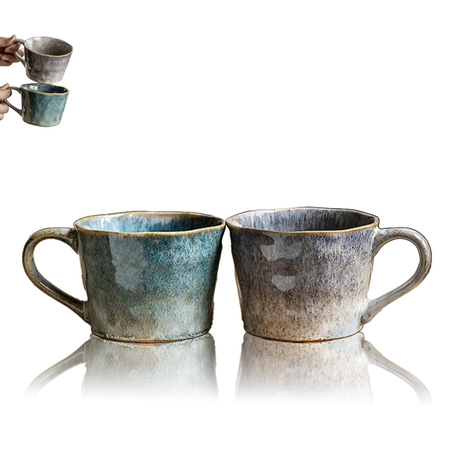 Amazon.co.jp: DZANNC【ギフトに最適・ペアセット】窯変釉マグカップ